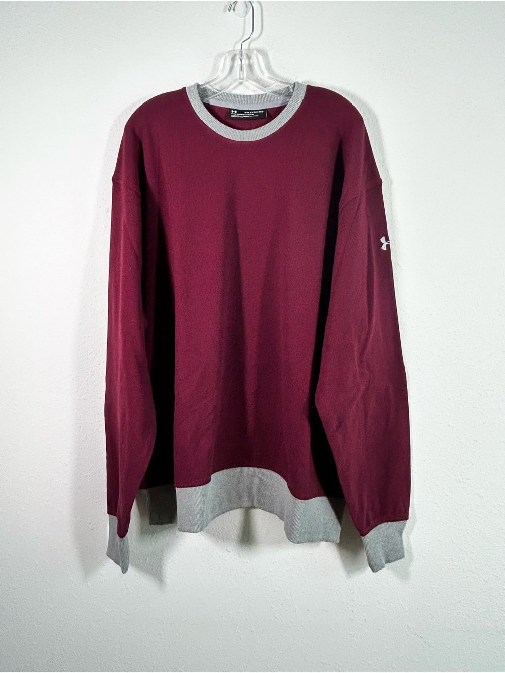 Under Armour Fleece Lined Sweatshirt Men's Size 3XL Red Burgundy Loose Fit